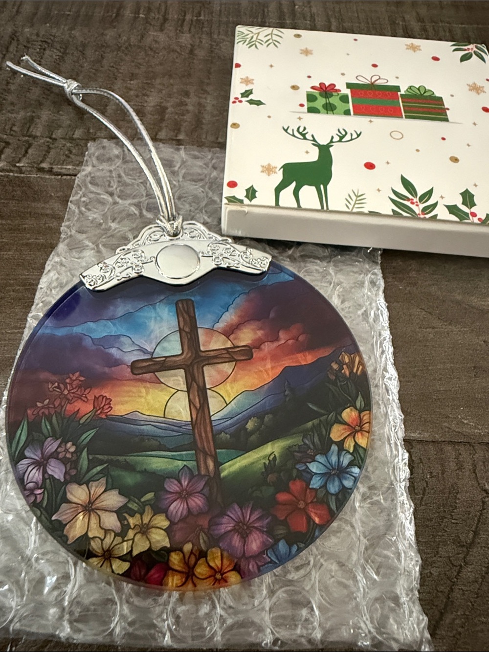 Stained Glass Cross Suncatcher and or Ornament - Multicolor Home Art - Stunning! - Picture 3 of 3